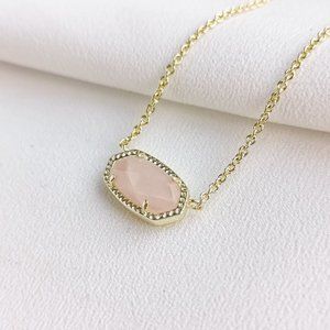 Rose Quartz Kendra Scott Elisa Gold Pendant Necklace | NEW